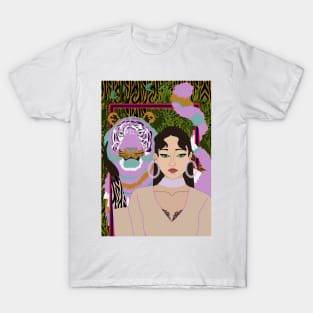 Purple Tiger with wild woman T-Shirt